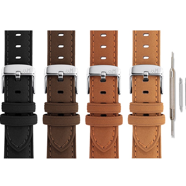 Morellato Flake - Vegan Nubuck Leather Watch Band - Save the Nature Collection - Designed in Italy - Beige, Black, Brown, Tan Brown