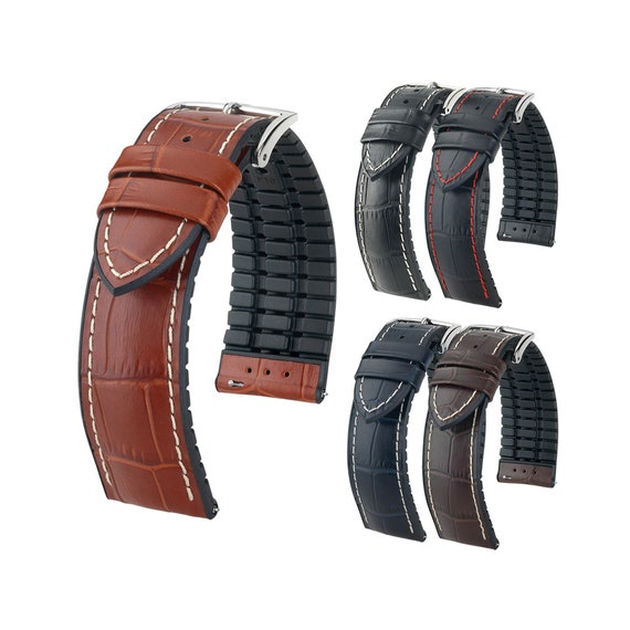Authentic Leather Watch Strap Embossed Italian Calfskin Natural