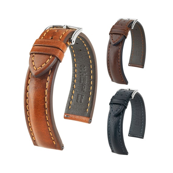 Artisan Authentic Leather Watch Strap Italian Calfskin Black