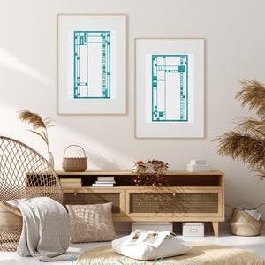 Frank Lloyd Wright's Avery Coonley stained glass designs digital vector files for laser cutting, engraving & etching machines Cricut SVG image 6