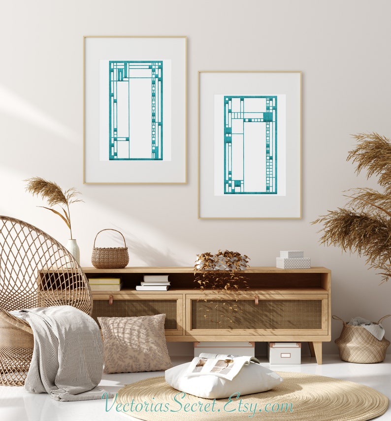 Frank Lloyd Wright's Avery Coonley stained glass designs digital vector files for laser cutting, engraving & etching machines Cricut SVG image 6