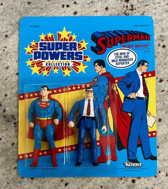 Custom Kenner Super Powers Superman & Clark Kent - MOC Secret