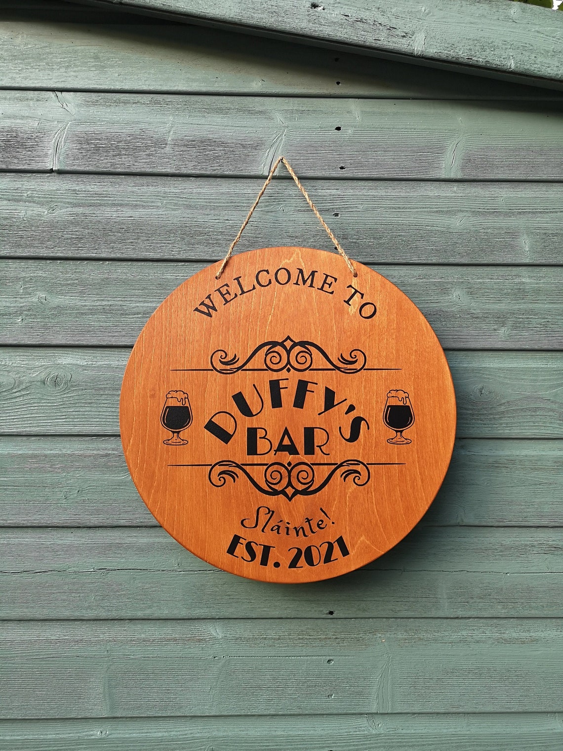 Personalised Wooden Bar Sign Garden Bar Sign to our Etsy