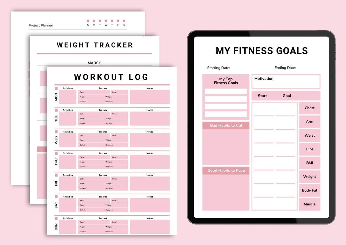 Workout Tracker: Fitness Journal Weight Loss Planner Wellness Workout ...
