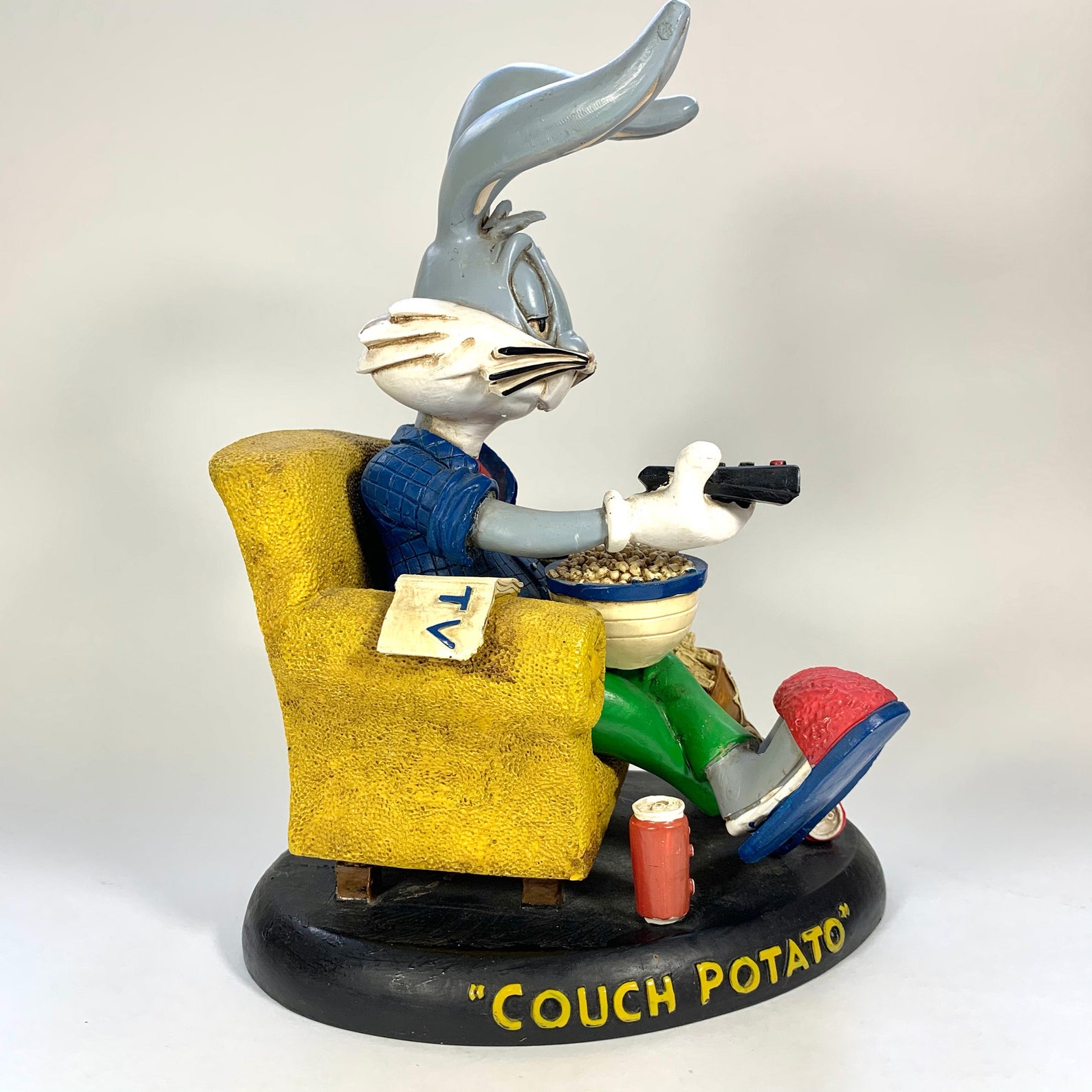 Bugs Bunny Couch Potato Statue Looney Tunes Figurine Etsy