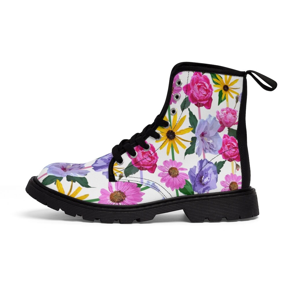 Flower Garden Women's Canvas Boots Etsy UK