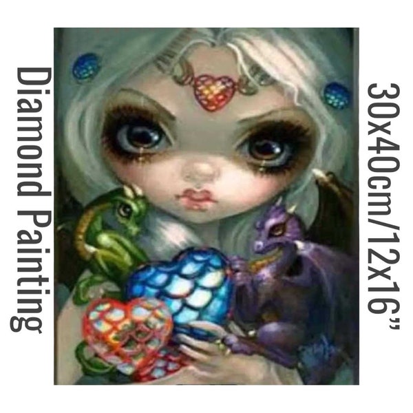 Dragon Heart Girl DIY 5D Full Round Drill Diamond Painting