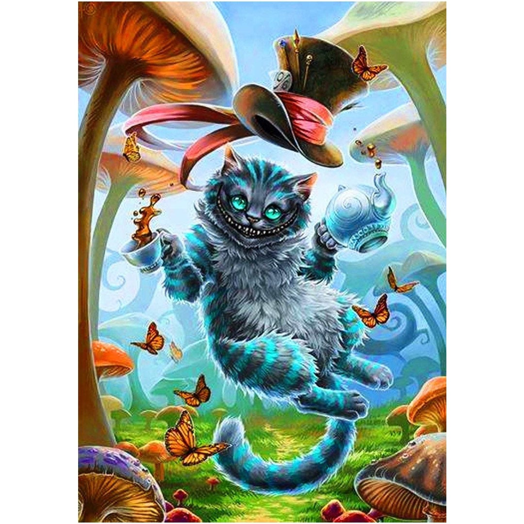 Completed Diamond Painting - Cheshire Cat Alice Through The Looking Glass