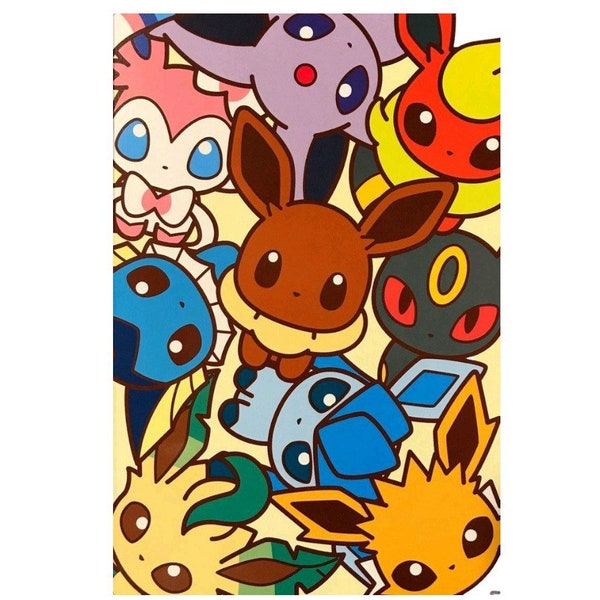 Pokémon Eevee Evolutions DIY 5D Full Round Drill Diamond Painting