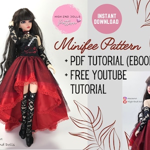 1/4 BJD ミニフィー パターン。Bjd Msd ミニフィー ドレス PDF パターン。MSD ドレス パターン。ミニフィー フェアリーランド パターン。1/4 Bjd パターン