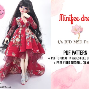 1/4 BJD Minifee Pattern . MSD Dress Pattern . Bjd Msd Minifee Dress PDF Pattern . Minifee Fairyland pattern . 1/4 Bjd Pattern