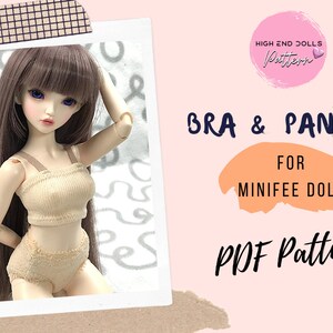 Minifee ブラとパンティーのデジタルパターン。BJD Minifee パターン。BJD Minifee フェアリーランド パターン 40 cm 人形サイズ
