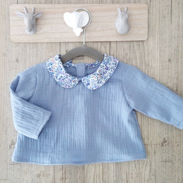 blouse baby double gauze collar claudine in liberty wiltshire