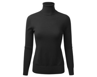 womens black long sleeve turtleneck