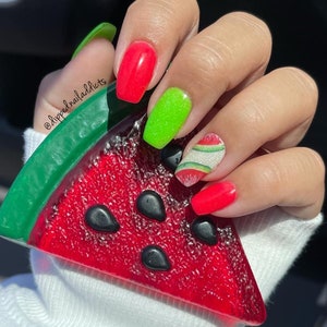 Watermelon. Nailfie prop. Summer prop. Fruit nailfie prop. Resin. Prop. Nails.
