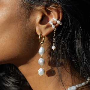 NORA handmade ear cuff earring with natural freshwater pearls | 1 mix&match earring