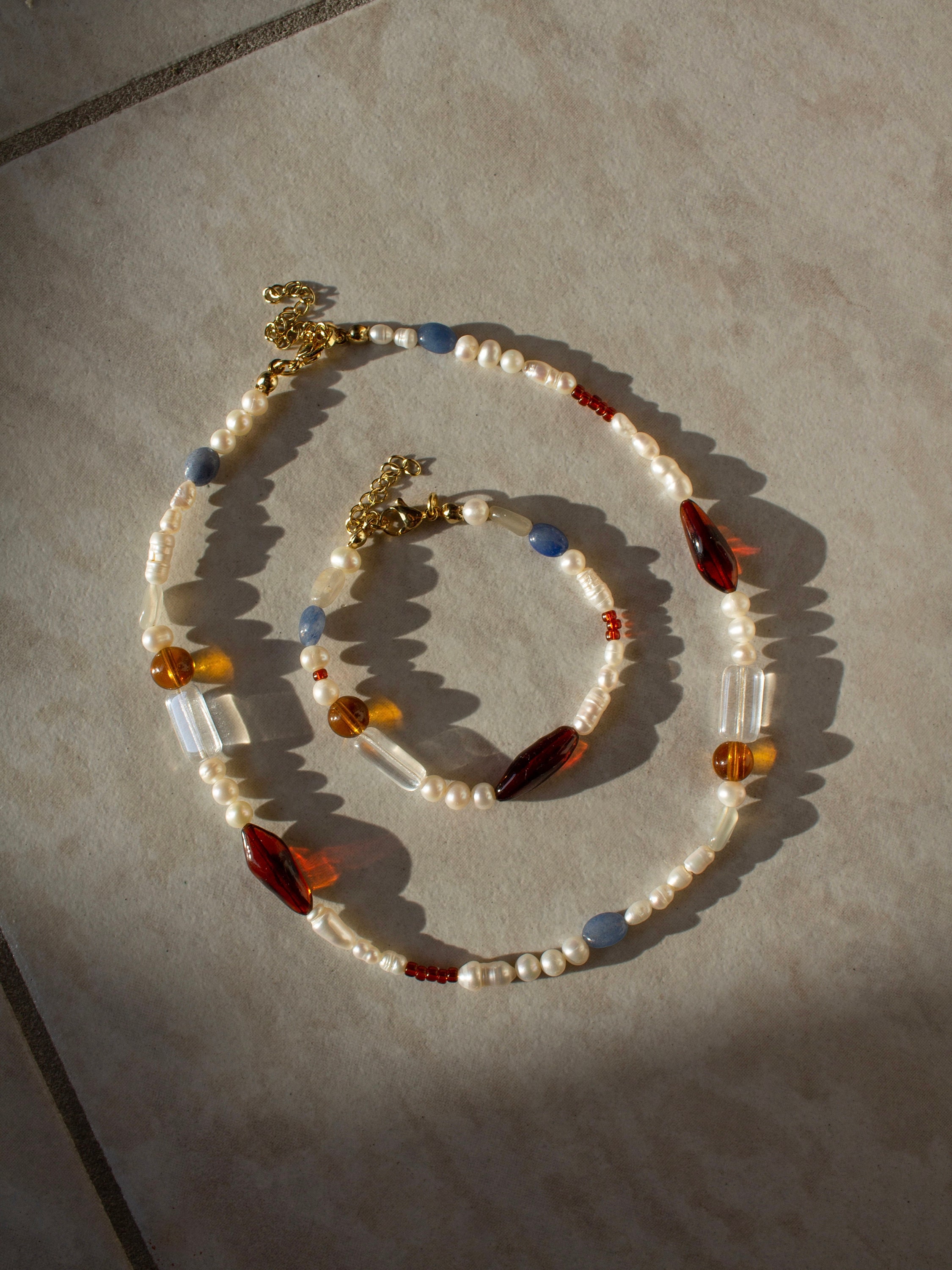Bracelets perles en pierre naturelle et verre pour homme, Tulum