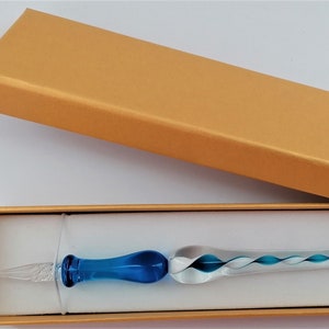 Stylo à encre à pointe en verre, stylo en verre dans une boîte cadeau I 7