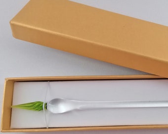 Glasfeder Tintenschreiber Glasfeder im Geschenketui  F3 / grün