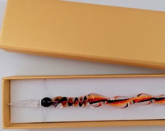Glasfeder Tintenschreiber  in Deutschland Farben - im Geschenketui  H 1