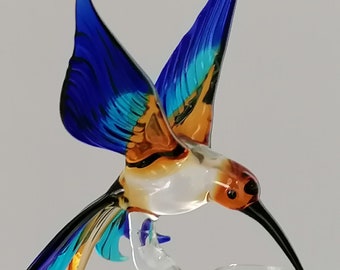 Bâton d'orchidée colibri (transparent-marron-bleu clair-bleu foncé) bâton de fleur bouchon de fleur