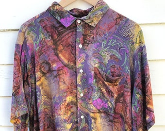1980s Vintage Gitman Brothers Abstract Button-Up Shirt