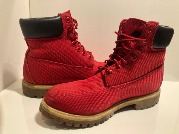 Red Timberland 6'' Boots Size 8 - image 7