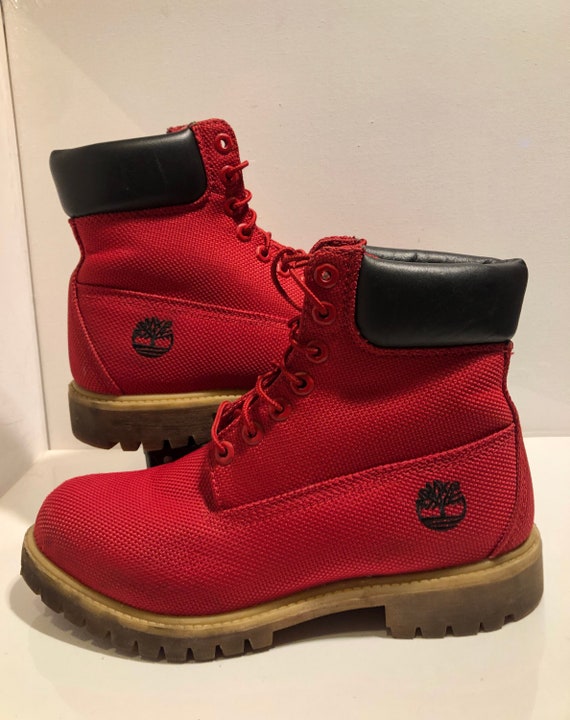 Red Timberland 6'' Boots Size 8 - image 1