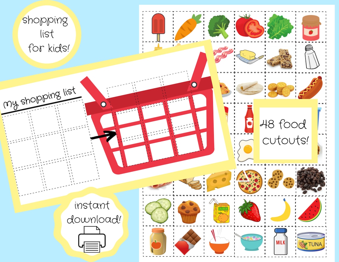 shopping-list-for-kids-grocery-list-for-kids-interactive-etsy