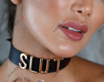 Buchstaben Halskette, Benutzerdefinierte Name mit Metall Buchstabe, Gold Buchstaben Choker, Benutzerdefinierte Frauen Choker Halsband, Name Choker Halsband, Wort Halsband,