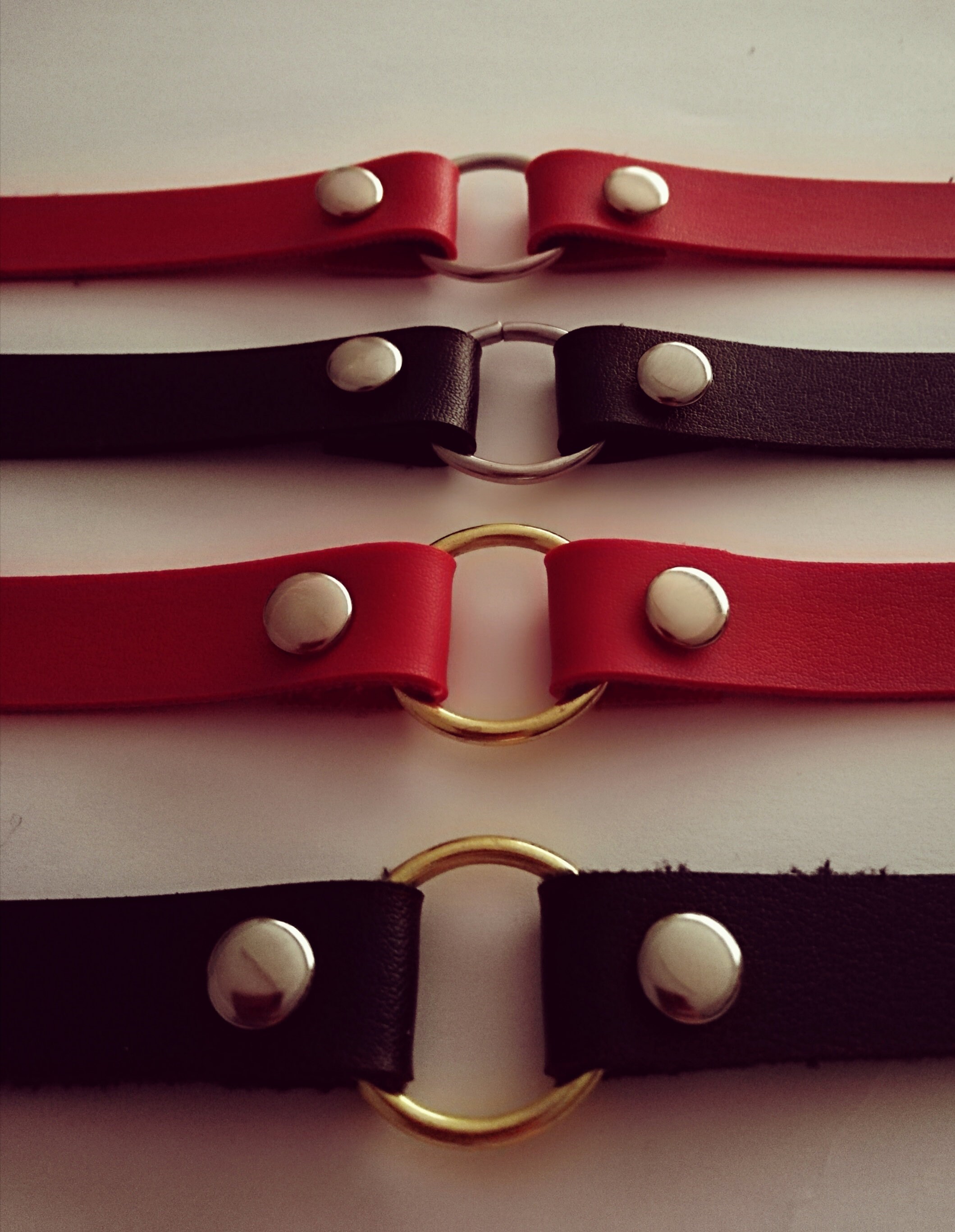 O ring choker leather choker collar black leather O ring Etsy