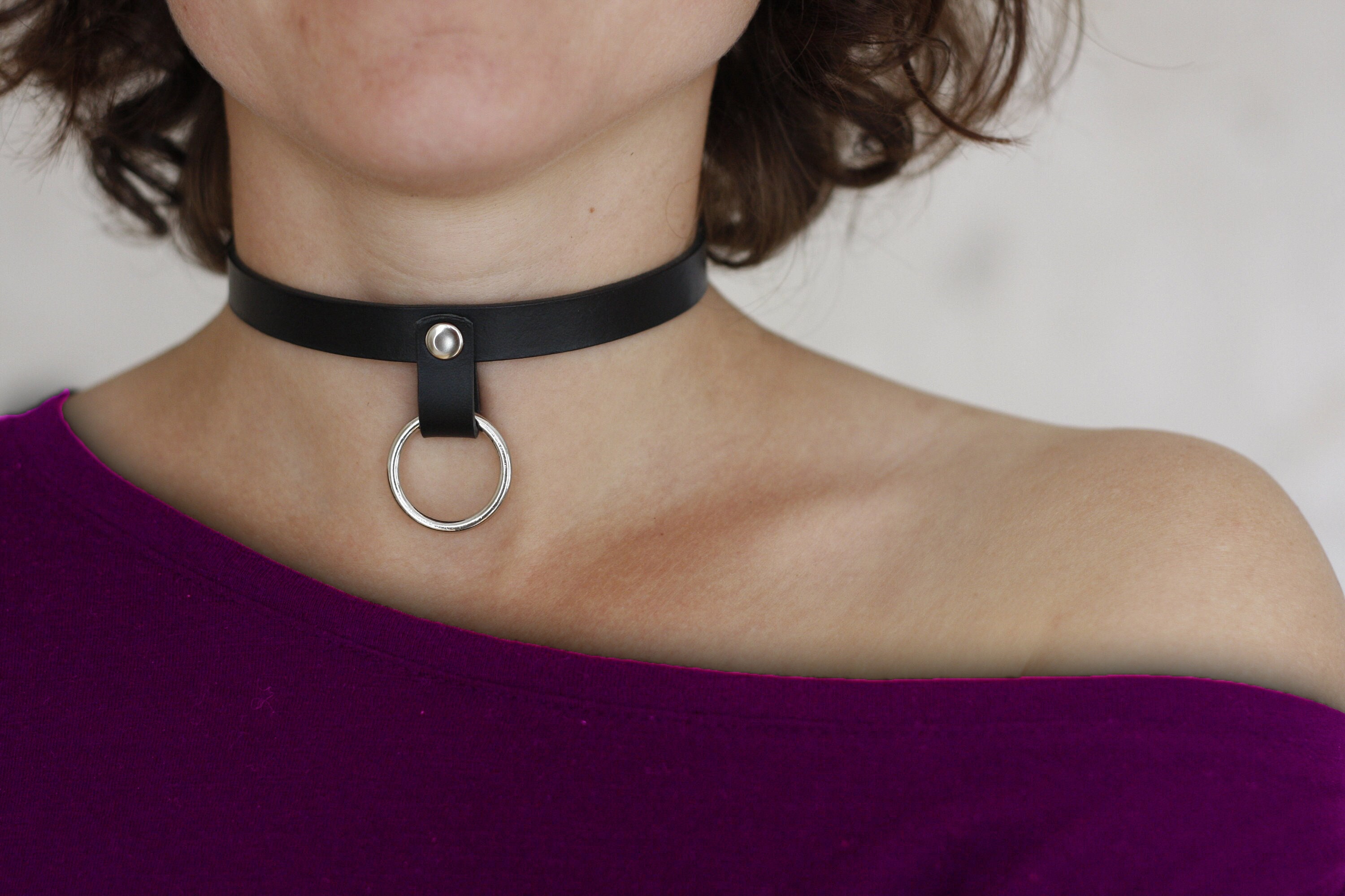 ORing Choker Schwarz/Pink/Rot D Ring Choker Leder Choker Etsy