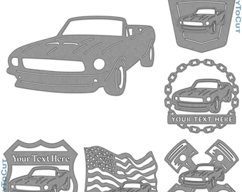 Mustang Conv Car Plasma DXF SVG Files 32 Ready To Cut Designs for cnc Plasma Laser Router Cricut Silhouette