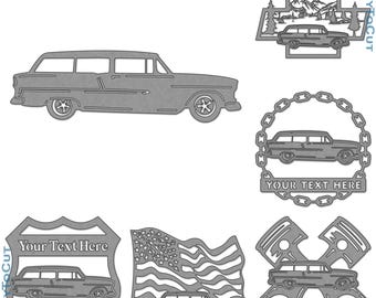 Chevy 1955 Handyman Car Plasma DXF SVG Files 32 Ready To Cut Designs for cnc Plasma Laser Router Cricut Silhouette