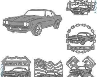 Camaro 69 Car Plasma DXF SVG Files 30 Ready To Cut Designs for cnc Plasma Laser Router Cricut Silhouette