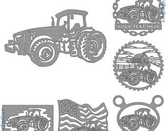 John Deere 8245r Tractor Plasma DXF SVG Files 22 Ready To Cut Designs for cnc Plasma Laser Router Cricut Silhouette