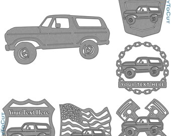 Bronco 1978 Truck Plasma DXF SVG Files 49 Ready To Cut Designs for cnc Plasma Laser Router Cricut Silhouette
