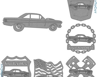 64 Falcon Car Plasma DXF SVG Files 32 Ready To Cut Designs for cnc Plasma Laser Router Cricut Silhouette