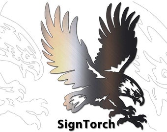 Eagle Landing Vector DXF SVG CNC Plasma Laser Router Cricut Silhouette Cut Files