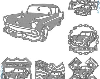 Chevy Bel Air Car Plasma DXF SVG Files 31 Ready To Cut Designs for cnc Plasma Laser Router Cricut Silhouette