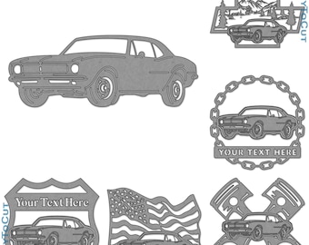 67 Camaro Car Plasma DXF SVG Files 32 Ready To Cut Designs for cnc Plasma Laser Router Cricut Silhouette