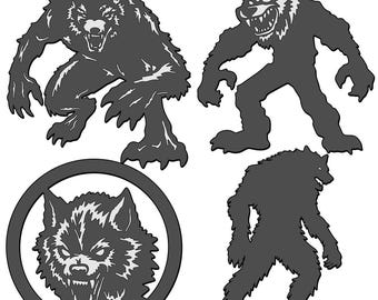 Werewolf Vector dxf svg cnc Art for cnc Plasma Laser Cutter Router Cricut Silhouette Studio Cut Files 24 Designs Ultra Ready To Cut