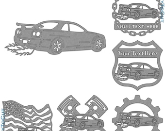 Nissan Gtr Fire Car Plasma DXF SVG Files 31 Ready To Cut Designs for cnc Plasma Laser Router Cricut Silhouette