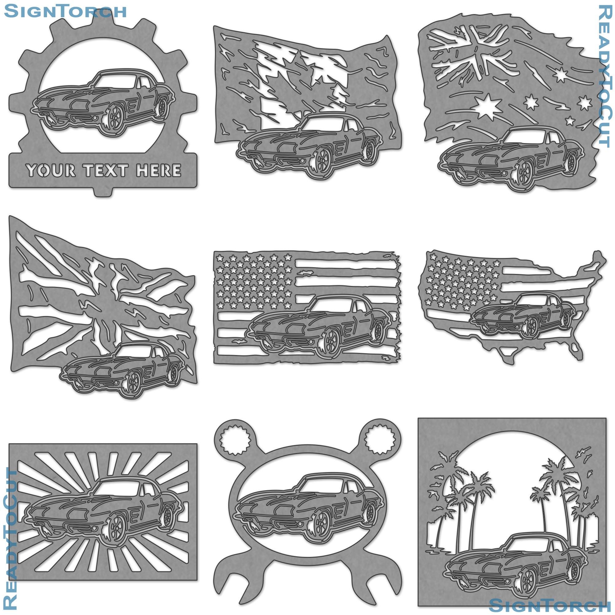 Corvette64 Car Plasma DXF SVG Files 32 Ready to Cut Designs for Cnc ...