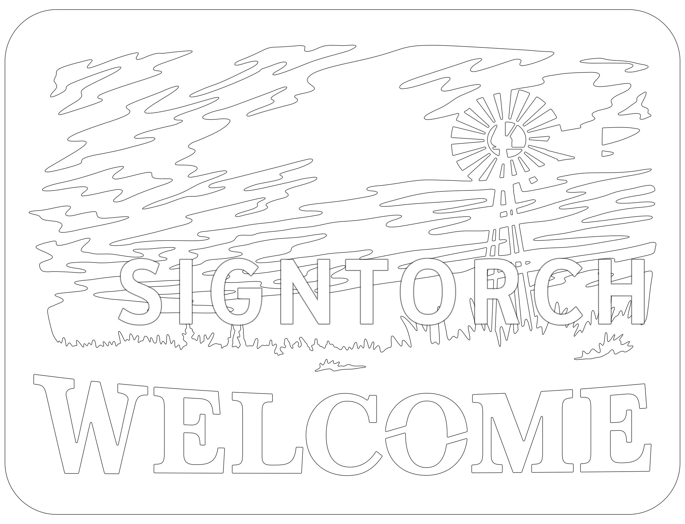 Cnc Router Windmill Sign Windmill DXF SVG Vector CNC Plasma Laser Router Cricut Silhouette Cut ...