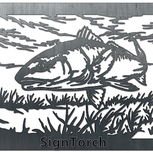 Redfish Scene Vector DXF SVG CNC Plasma Laser Router Cricut Silhouette Cut Files