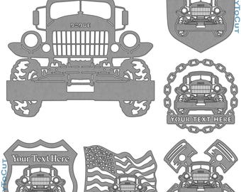 Dodge Power Wagon Truck Plasma DXF SVG Files 48 Ready To Cut Designs for cnc Plasma Laser Router Cricut Silhouette