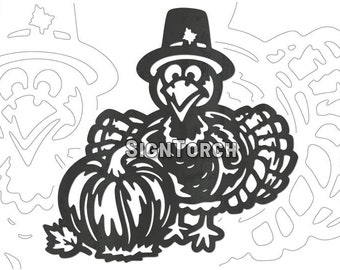 Thanksgiving 2023 Dinner and Dessert Turkey Pumpkin DXF SVG CNC Art Plasma Cutter Router Cricut Silhouette Cut File Ultra Ready To Cut
