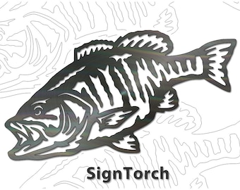 Small Mouth Bass Vector DXF SVG CNC Plasma Laser Router Cricut Silhouette Cut Files