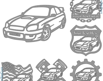 Subaru Wrx Car Plasma DXF SVG Files 31 Ready To Cut Designs for cnc Plasma Laser Router Cricut Silhouette